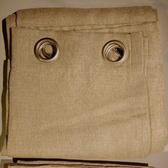 Exclusive Home VESTA  Room Darkening  Grommet Panels  2pc  SAND  52" x 108"  NEW - Picture 9 of 13